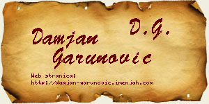 Damjan Garunović vizit kartica